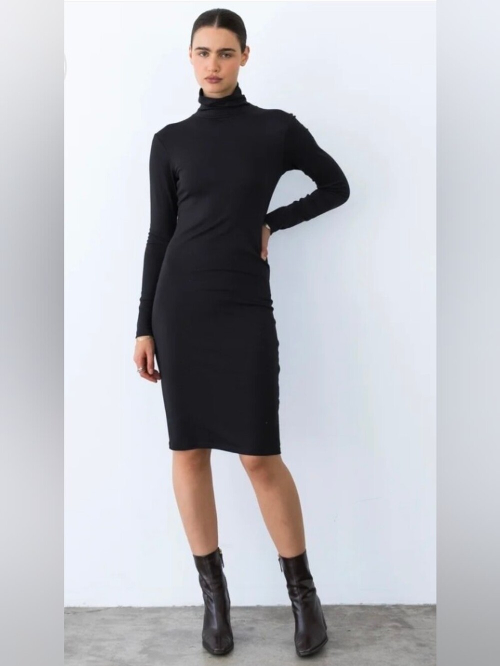 NWT/ RIPLEY RADER Saffron Midi Turtleneck Dress Small